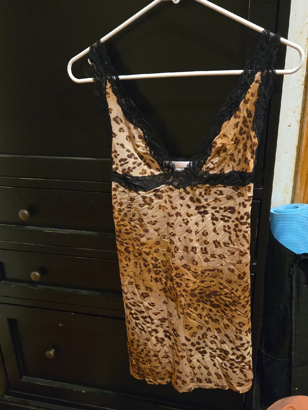 Victoriaa Secret Leopard Print Lace-Trim Slip Lingerie Xs Nwt